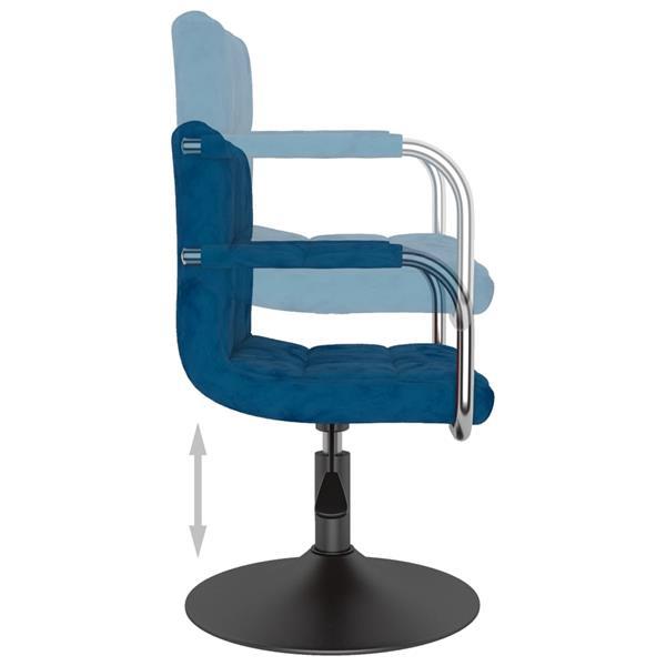 Grote foto vidaxl chaises pivotantes de salle manger 4 pcs bleu velou huis en inrichting stoelen