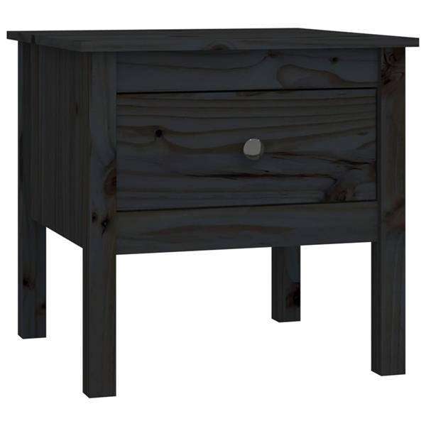 Grote foto vidaxl table d appoint noir 50x50x49 cm bois massif de pin huis en inrichting eettafels