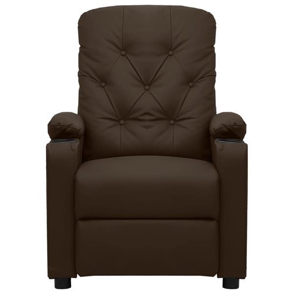 Grote foto vidaxl fauteuil inclinable lectrique marron similicuir huis en inrichting stoelen