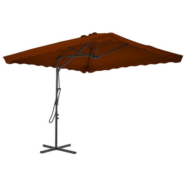Grote foto vidaxl parasol d ext rieur avec m t en acier terre cuite 250 tuin en terras overige tuin en terras