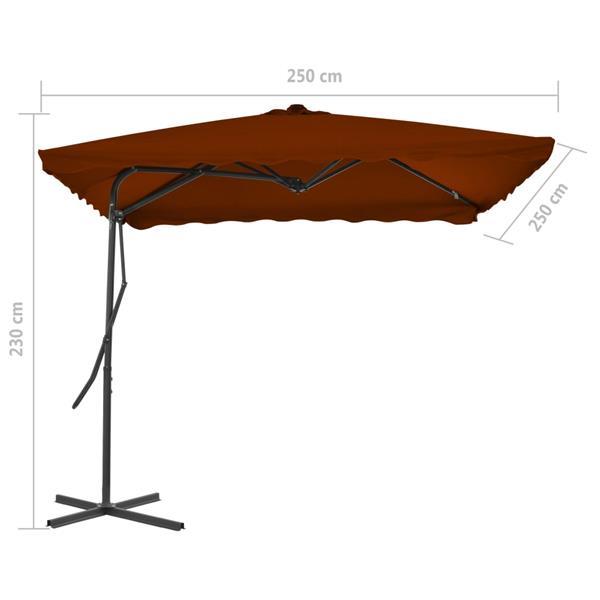 Grote foto vidaxl parasol d ext rieur avec m t en acier terre cuite 250 tuin en terras overige tuin en terras