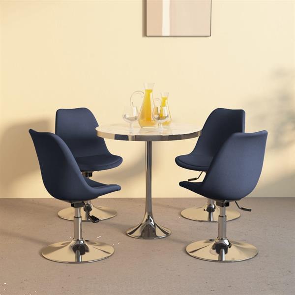 Grote foto vidaxl chaises pivotantes de salle manger 4 pcs bleu tissu huis en inrichting stoelen