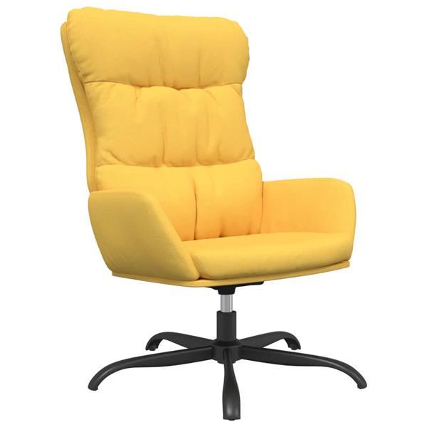 Grote foto vidaxl chaise de relaxation jaune moutarde tissu huis en inrichting stoelen