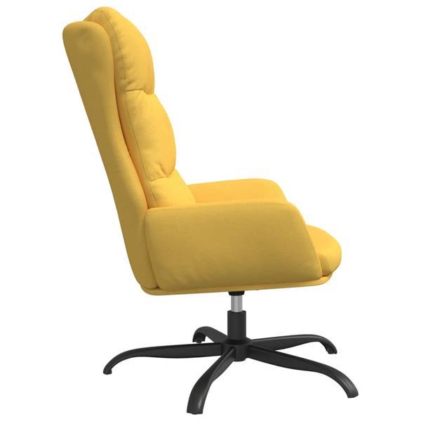 Grote foto vidaxl chaise de relaxation jaune moutarde tissu huis en inrichting stoelen