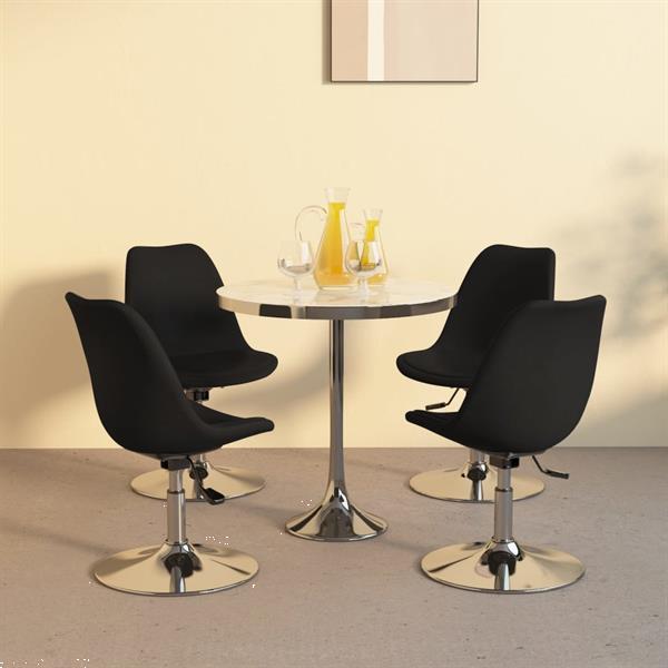 Grote foto vidaxl chaises pivotantes de salle manger 4 pcs noir tissu huis en inrichting stoelen