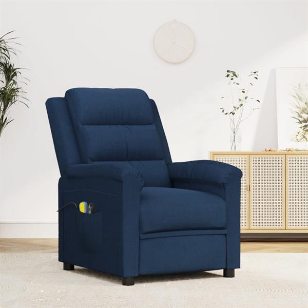 Grote foto vidaxl fauteuil lectrique de massage bleu velours huis en inrichting stoelen