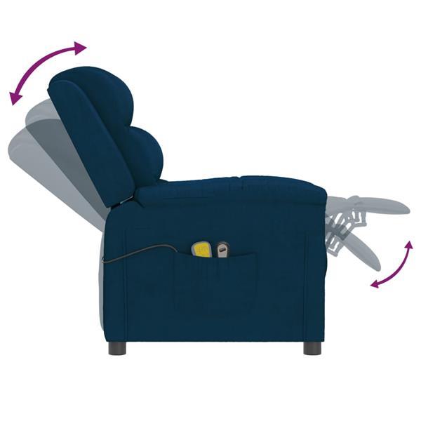 Grote foto vidaxl fauteuil lectrique de massage bleu velours huis en inrichting stoelen