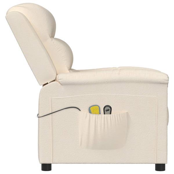 Grote foto vidaxl fauteuil lectrique de massage cr me velours huis en inrichting stoelen