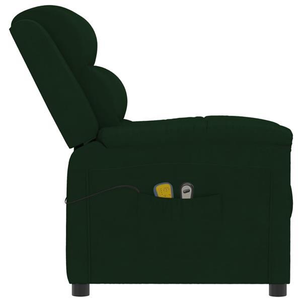 Grote foto vidaxl fauteuil lectrique de massage vert fonc velours huis en inrichting stoelen