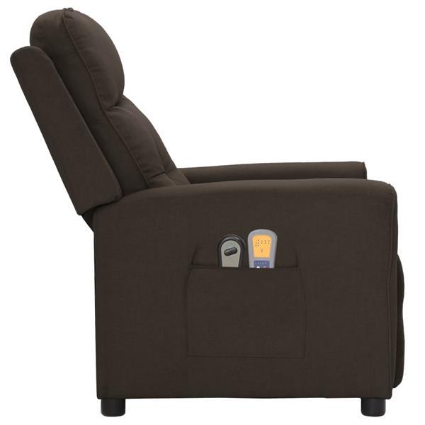 Grote foto vidaxl fauteuil lectrique de massage marron fonc tissu huis en inrichting stoelen