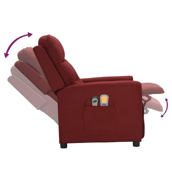 Grote foto vidaxl fauteuil lectrique de massage bordeaux tissu huis en inrichting stoelen