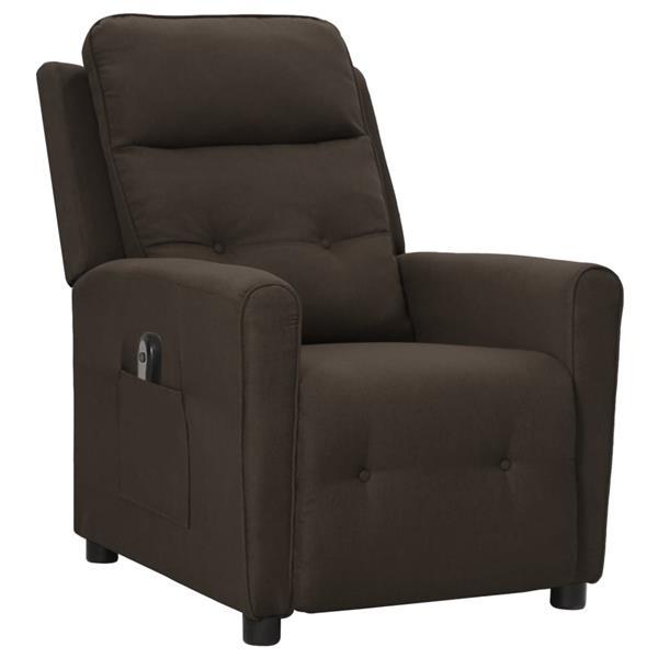 Grote foto vidaxl fauteuil inclinable lectrique marron fonc tissu huis en inrichting stoelen
