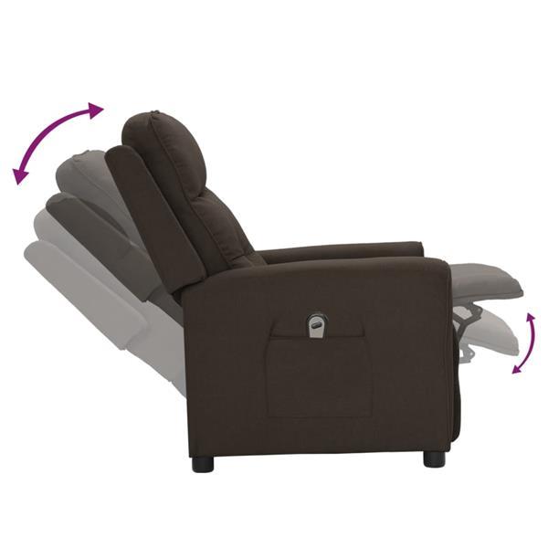 Grote foto vidaxl fauteuil inclinable lectrique marron fonc tissu huis en inrichting stoelen