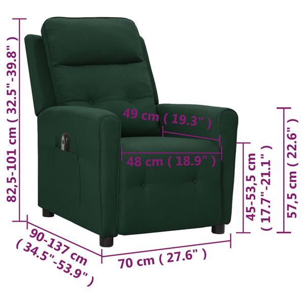 Grote foto vidaxl fauteuil inclinable lectrique vert fonc tissu huis en inrichting stoelen