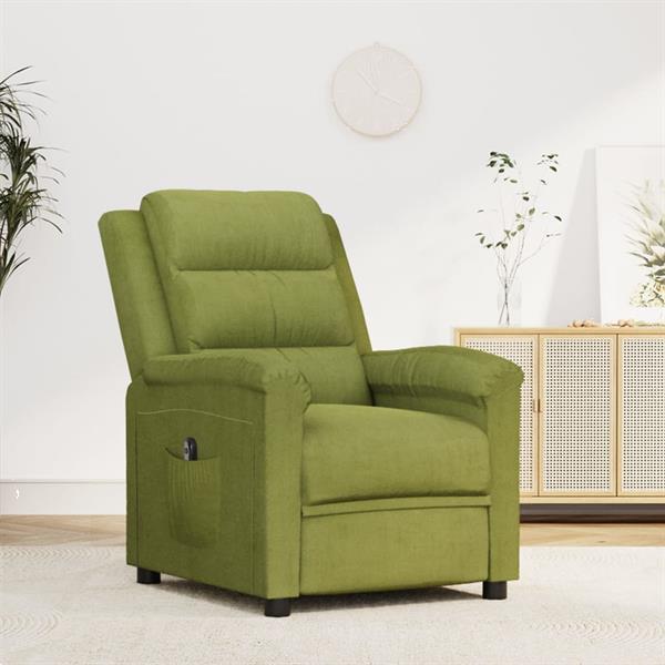 Grote foto vidaxl fauteuil inclinable lectrique vert clair velours huis en inrichting stoelen