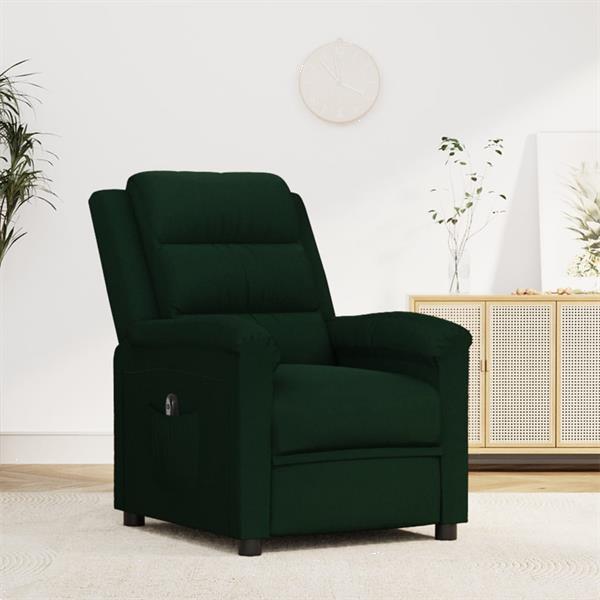 Grote foto vidaxl fauteuil inclinable lectrique vert fonc velours huis en inrichting stoelen