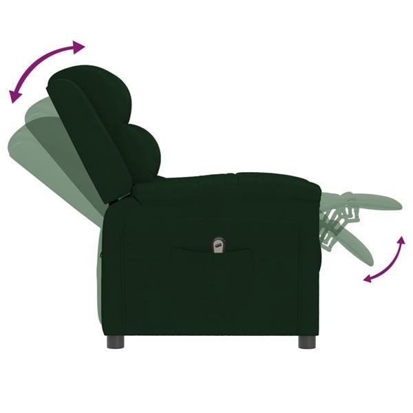 Grote foto vidaxl fauteuil inclinable lectrique vert fonc velours huis en inrichting stoelen