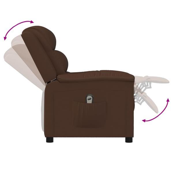 Grote foto vidaxl fauteuil inclinable lectrique marron similicuir huis en inrichting stoelen
