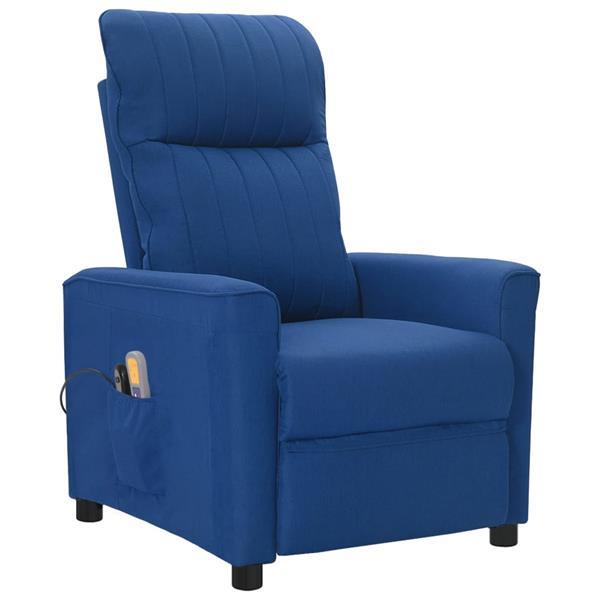 Grote foto vidaxl fauteuil lectrique de massage bleu tissu huis en inrichting stoelen