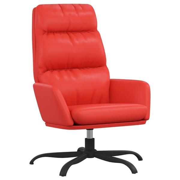 Grote foto vidaxl chaise de relaxation rouge similicuir huis en inrichting stoelen