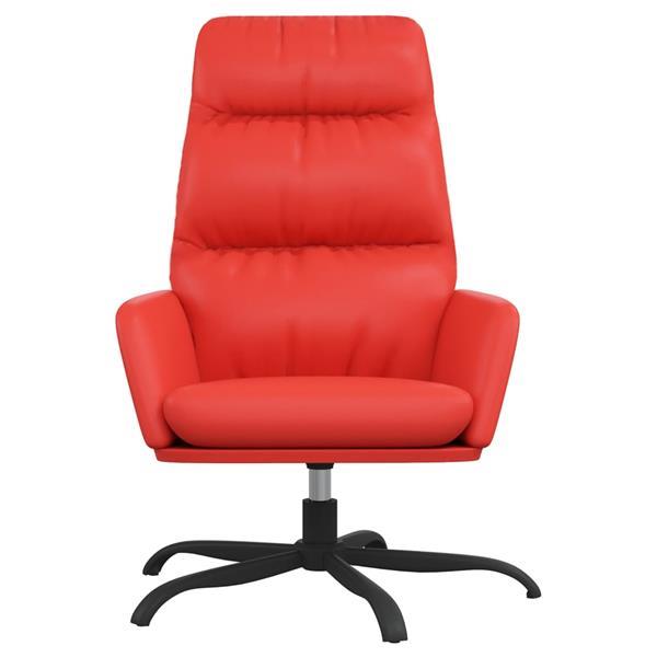 Grote foto vidaxl chaise de relaxation rouge similicuir huis en inrichting stoelen