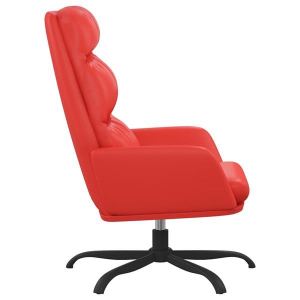 Grote foto vidaxl chaise de relaxation rouge similicuir huis en inrichting stoelen