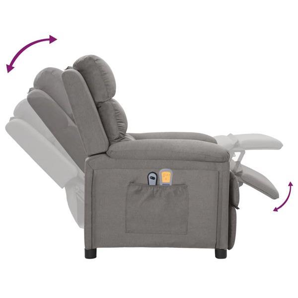 Grote foto vidaxl fauteuil lectrique de massage gris clair tissu huis en inrichting stoelen