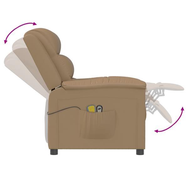 Grote foto vidaxl fauteuil lectrique de massage cappuccino similicuir huis en inrichting stoelen