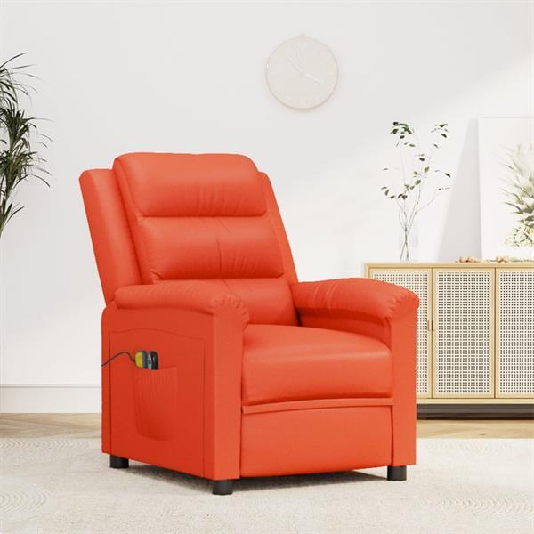 Grote foto vidaxl fauteuil lectrique de massage rouge similicuir huis en inrichting stoelen