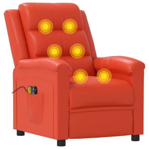 Grote foto vidaxl fauteuil lectrique de massage rouge similicuir huis en inrichting stoelen
