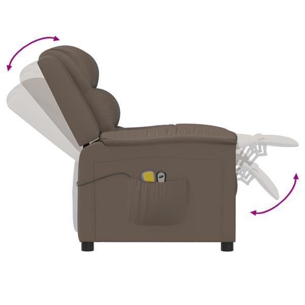 Grote foto vidaxl fauteuil lectrique de massage gris similicuir huis en inrichting stoelen
