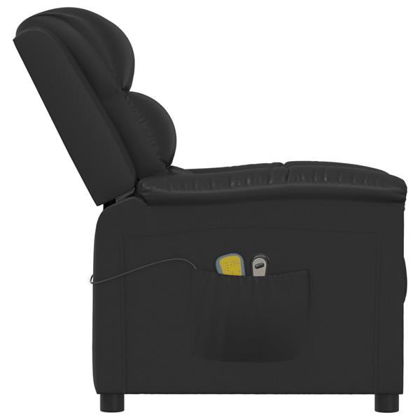 Grote foto vidaxl fauteuil lectrique de massage noir similicuir huis en inrichting stoelen