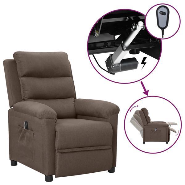 Grote foto vidaxl fauteuil inclinable lectrique taupe tissu huis en inrichting stoelen