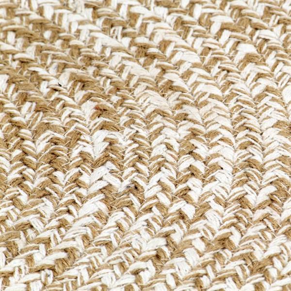 Grote foto vidaxl tapis fait la main jute blanc et marron 180 cm huis en inrichting vloerbedekking en kleden