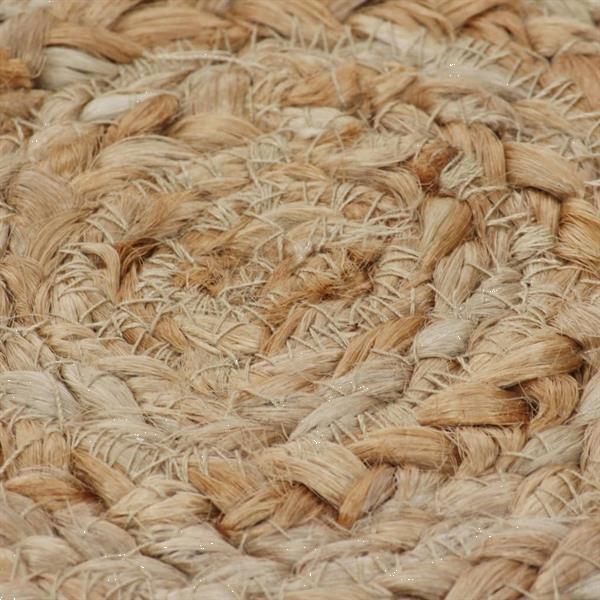 Grote foto vidaxl tapis design tress jute 240 cm rond huis en inrichting vloerbedekking en kleden