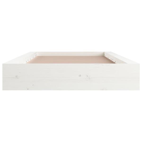 Grote foto vidaxl cadre de lit blanc 75x190 cm petit simple bois massif huis en inrichting bedden
