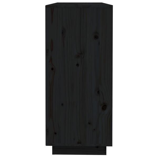 Grote foto vidaxl buffet noir 110 5x35x80 cm bois massif de pin huis en inrichting overige
