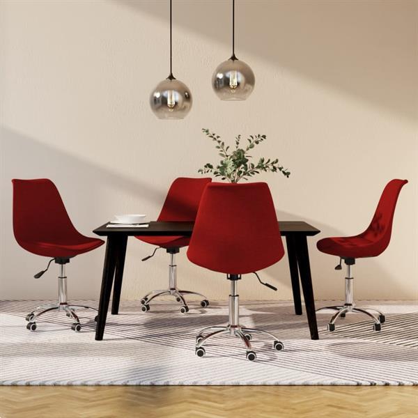 Grote foto vidaxl chaises pivotantes de salle manger 4 pcs rouge bord huis en inrichting stoelen