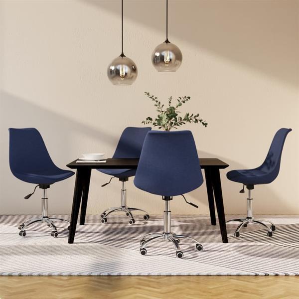 Grote foto vidaxl chaises pivotantes de salle manger 4 pcs bleu tissu huis en inrichting stoelen