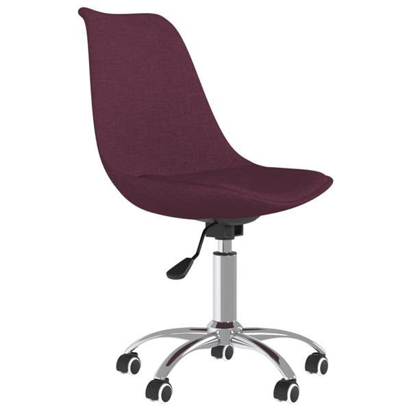 Grote foto vidaxl chaise pivotante de salle manger violet tissu huis en inrichting stoelen