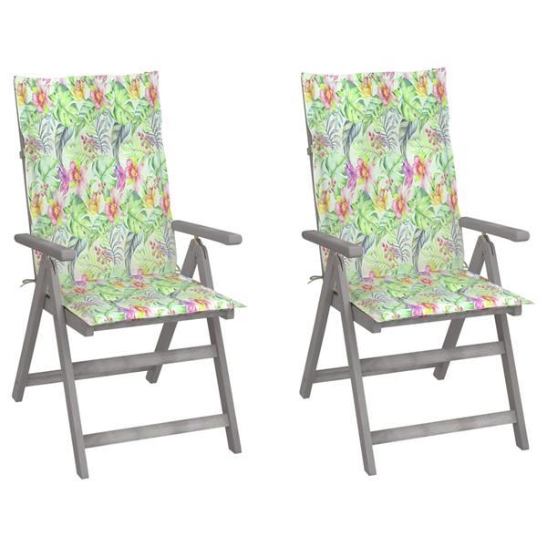 Grote foto vidaxl chaises inclinables de jardin 2 pcs avec coussins boi tuin en terras tuinmeubelen