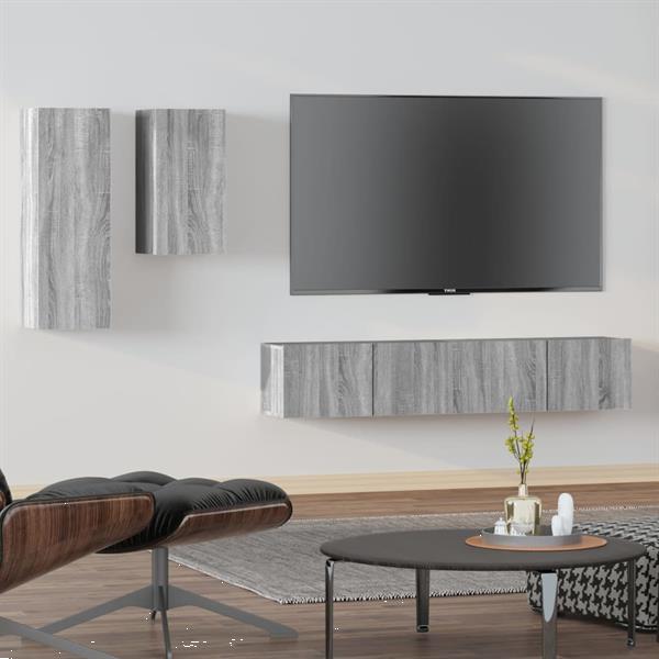 Grote foto vidaxl 4 delige tv meubelset bewerkt hout grijs sonoma eiken huis en inrichting overige