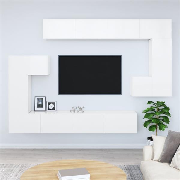 Grote foto vidaxl tv wandmeubel bewerkt hout hoogglans wit huis en inrichting overige