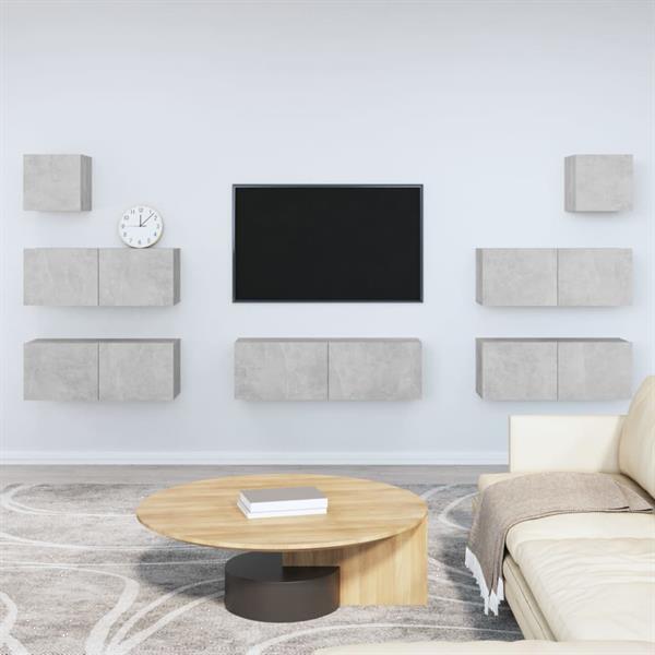 Grote foto vidaxl 7 delige tv meubelset bewerkt hout betongrijs huis en inrichting overige