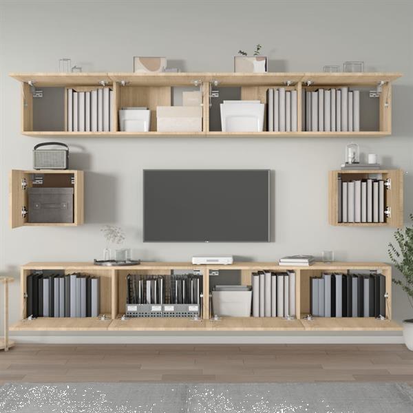 Grote foto vidaxl 6 delige tv meubelset bewerkt hout sonoma eikenkleuri huis en inrichting overige