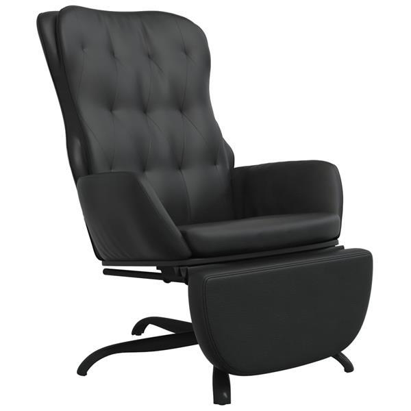 Grote foto vidaxl relaxstoel met voetensteun kunstleer zwart huis en inrichting stoelen