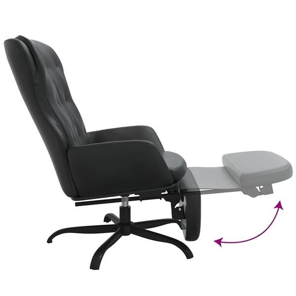 Grote foto vidaxl relaxstoel met voetensteun kunstleer zwart huis en inrichting stoelen