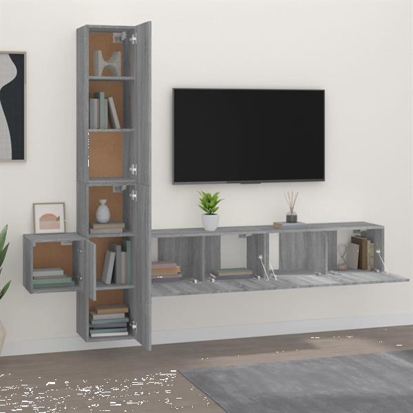 Grote foto vidaxl 5 delige tv meubelset bewerkt hout grijs sonoma eiken huis en inrichting overige