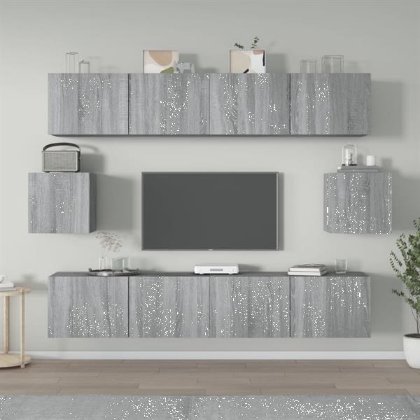 Grote foto vidaxl 6 delige tv meubelset bewerkt hout grijs sonoma eiken huis en inrichting overige