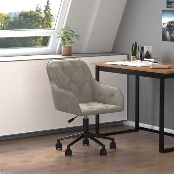 Grote foto vidaxl kantoorstoel draaibaar fluweel lichtgrijs huis en inrichting kantooraccessoires